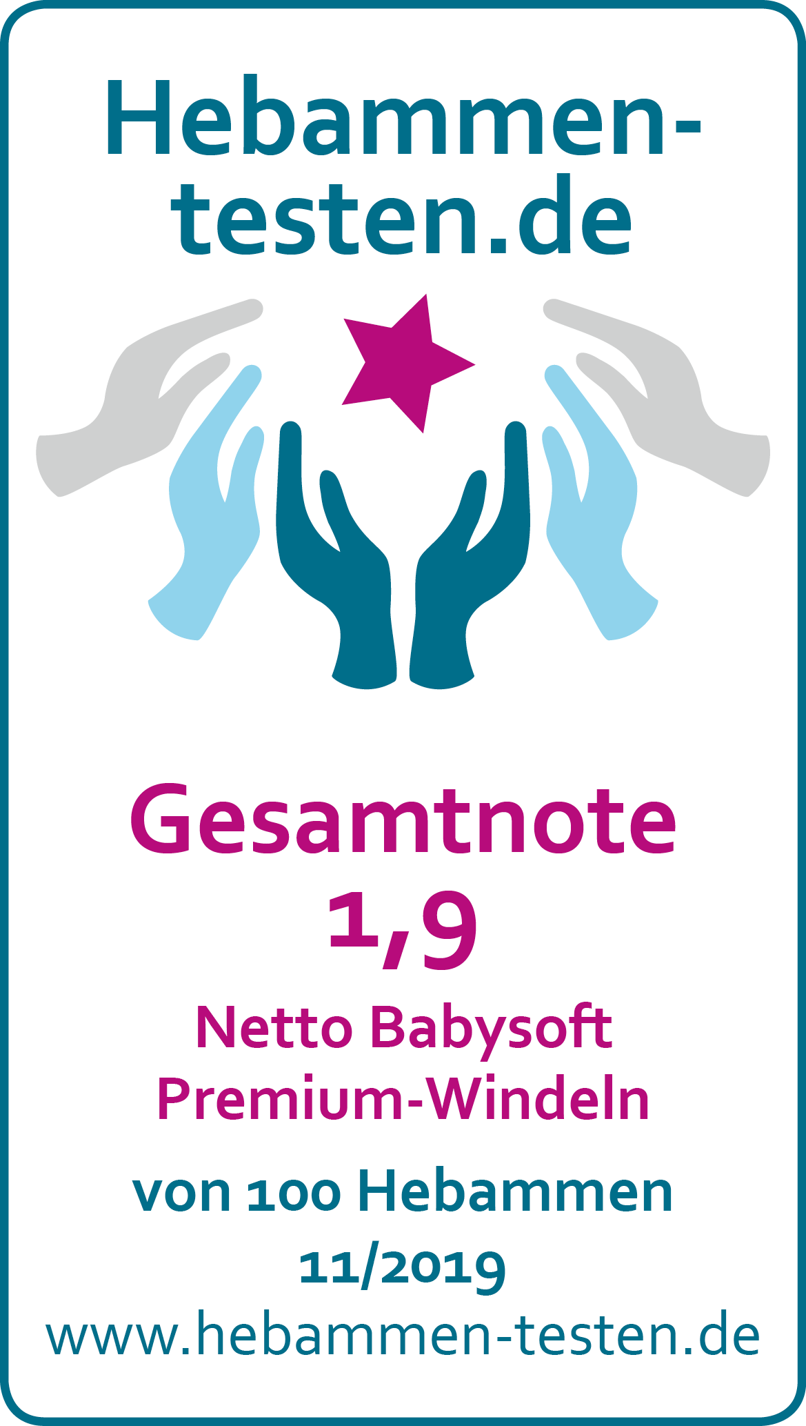 Netto Babysoft Premium-Windeln Siegel 2019
