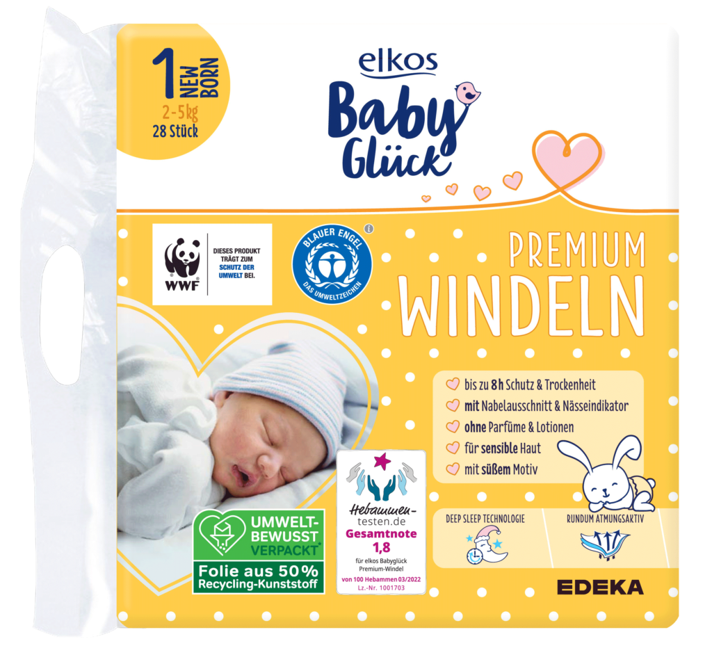 2022 elkos Babyglück Premium-Windel Größe 1 Packshot