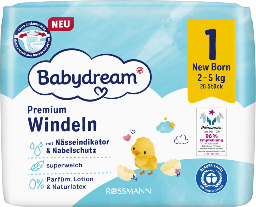 Rossmann Babydream Premium Windeln Gr. 1 Packshot