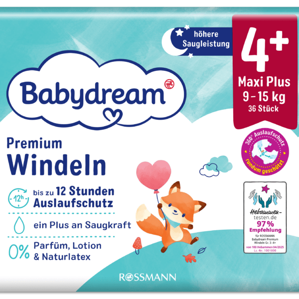 Rossmann Babydream Windeln Gr. 4 Plus Maxi Packshot