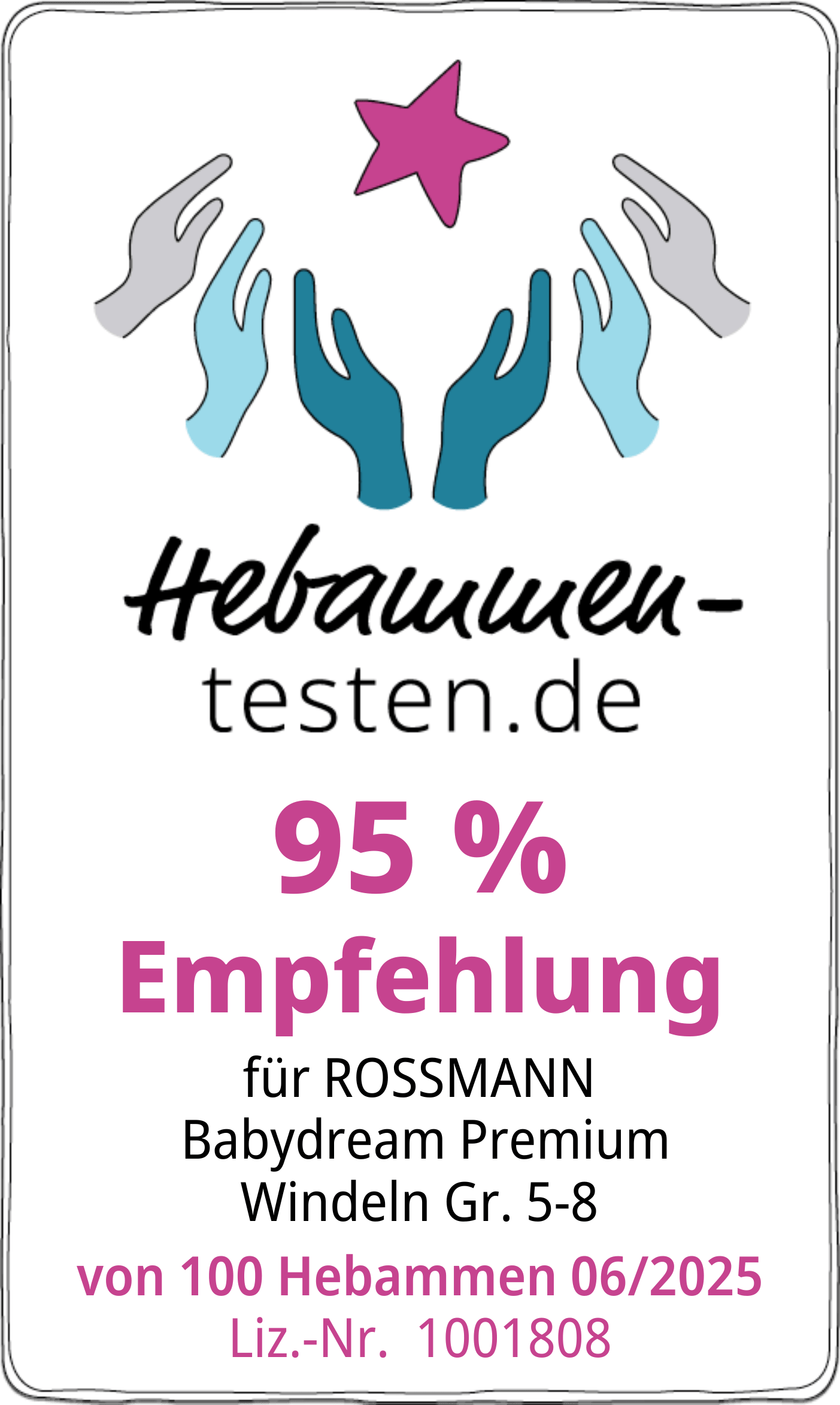 Siegel Rossmann Windeln Gr. 5-8 von 2025