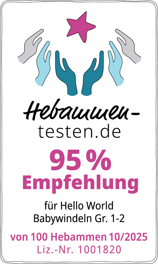 Hello World Babywindeln Gr. 1-2 Siegel 2026