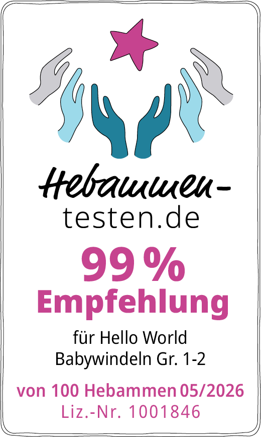 Hello World Babywindeln Gr. 1-2 Neutestung 2026 Siegel